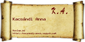 Kacsándi Anna névjegykártya