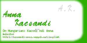 anna kacsandi business card